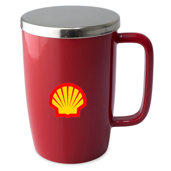 Promotional Ceramic Tea Mug with Stainless Cover PCTM 177