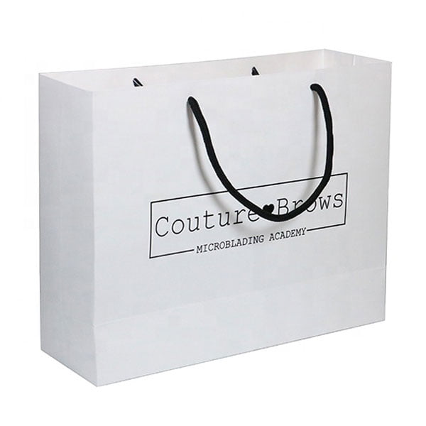 White Paper Shopping Bag with Cotton Rope Handles WPSB 157